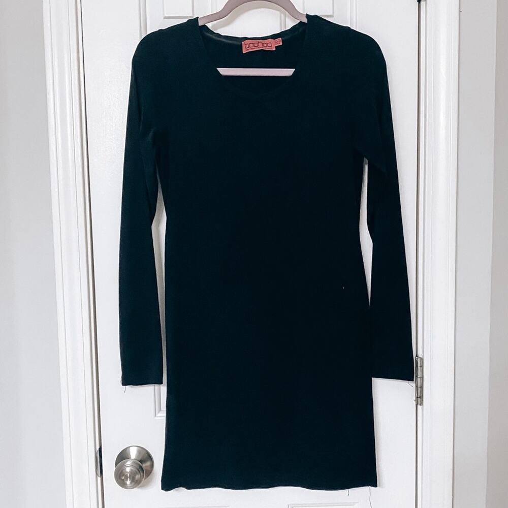 BOOHOO • Long Sleeve Black Mini Bodycon Dress